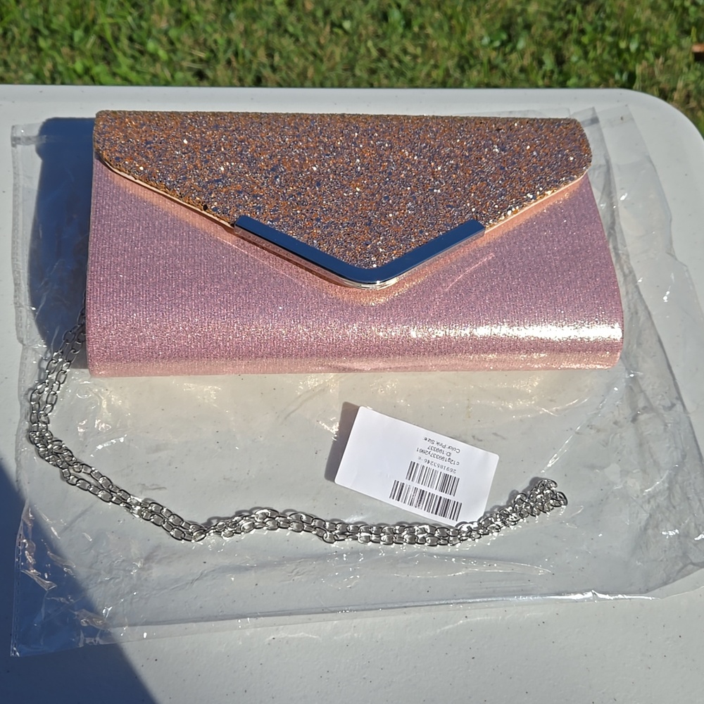 Pink Metallic Shimmer Evening Bag/Clutch, NWT